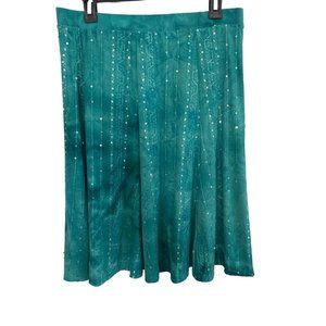 Sami & Jo Green Tie Dye Sequined, elastic Waist Skirt, Size Medium